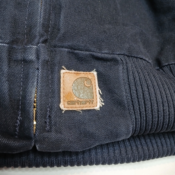 Carhartt Santa Fe Jacket J14 MDT Navy/Black Mens Size 2XL Leather Patch Quilted - Picture 3 of 11